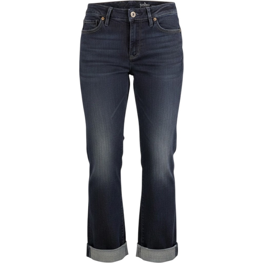 New York & Company Soho Jeans Curvy Crop Dark Indigo Denim Pants Size 0